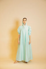 AQUA MIST RAW SILK ABAYA