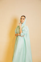 AQUA MIST RAW SILK ABAYA