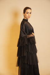 Celestial cascade Black Abaya