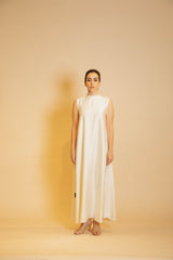 Chinese Neck in Silk Dress