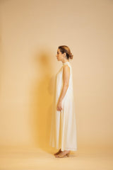 Chinese Neck in Silk Dress