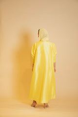 Sunflower Bloom Raw Silk Abaya