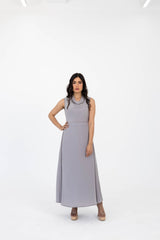 Cowl Neck Silk Dress