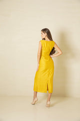 Gold Flecks Embellished Dress - Boutique Muscat