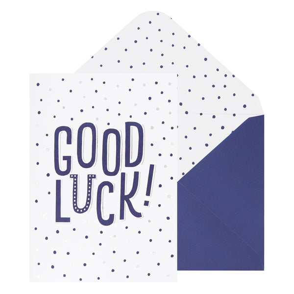 B5 Greeting Card Good Luck White: Greeting Cards - Boutique Muscat 