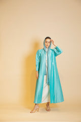 Azure Radiance Silk Abaya