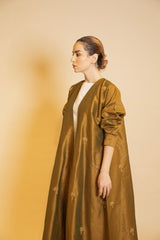 Golden Oasis Olive Silk Abaya