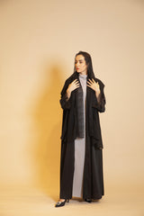 Lustrous Lace Silk Abaya