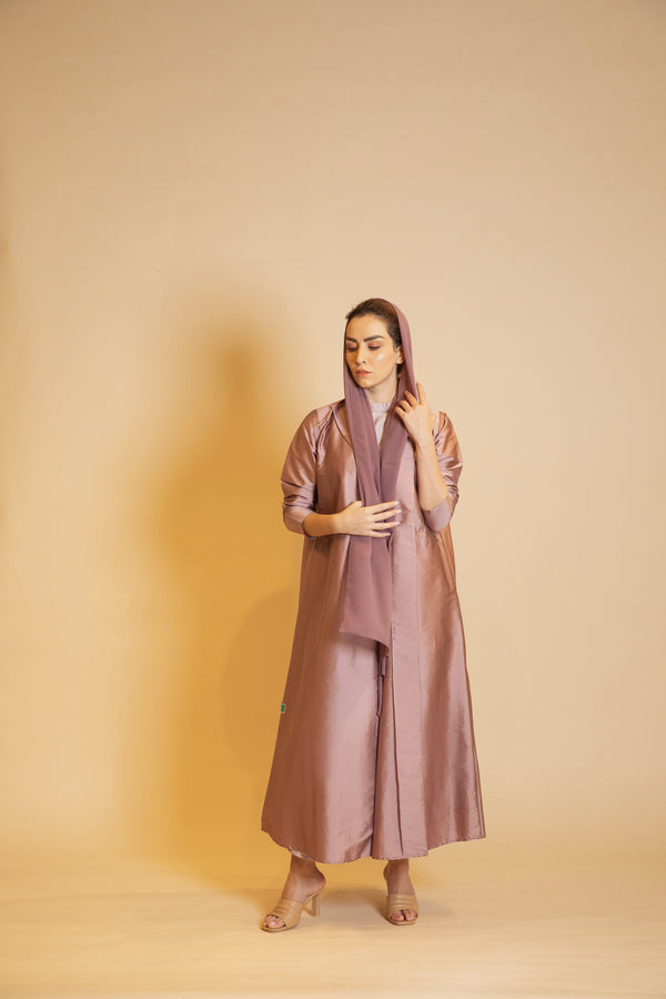 Mauve Silk Enchantment Abaya