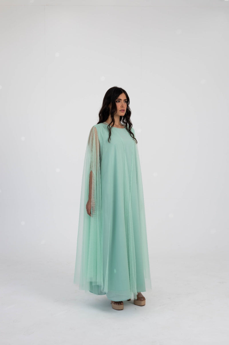 Tulle Cape Abaya Set