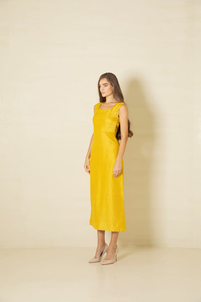 Gold Flecks Embellished Dress - Boutique Muscat 
