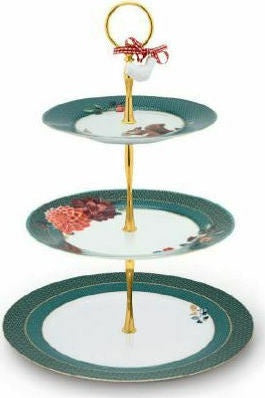 CAKE STAND 3TIER WINTER WONDER GRN - Boutique Muscat 