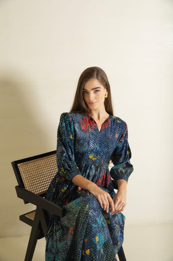 Flower Print Kaftan - Boutique Muscat 