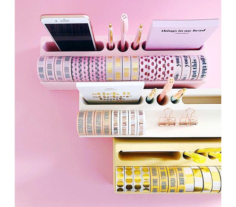 Desk Organizer Washi Pink/White - Boutique Muscat 