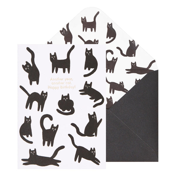 A6 Greeting Card Another Cat White/Black: Greeting Cards - Boutique Muscat 