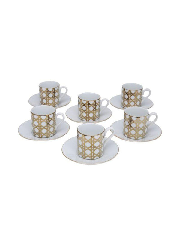 Patio Party Espresso Cups with Saucers - Boutique Muscat 
